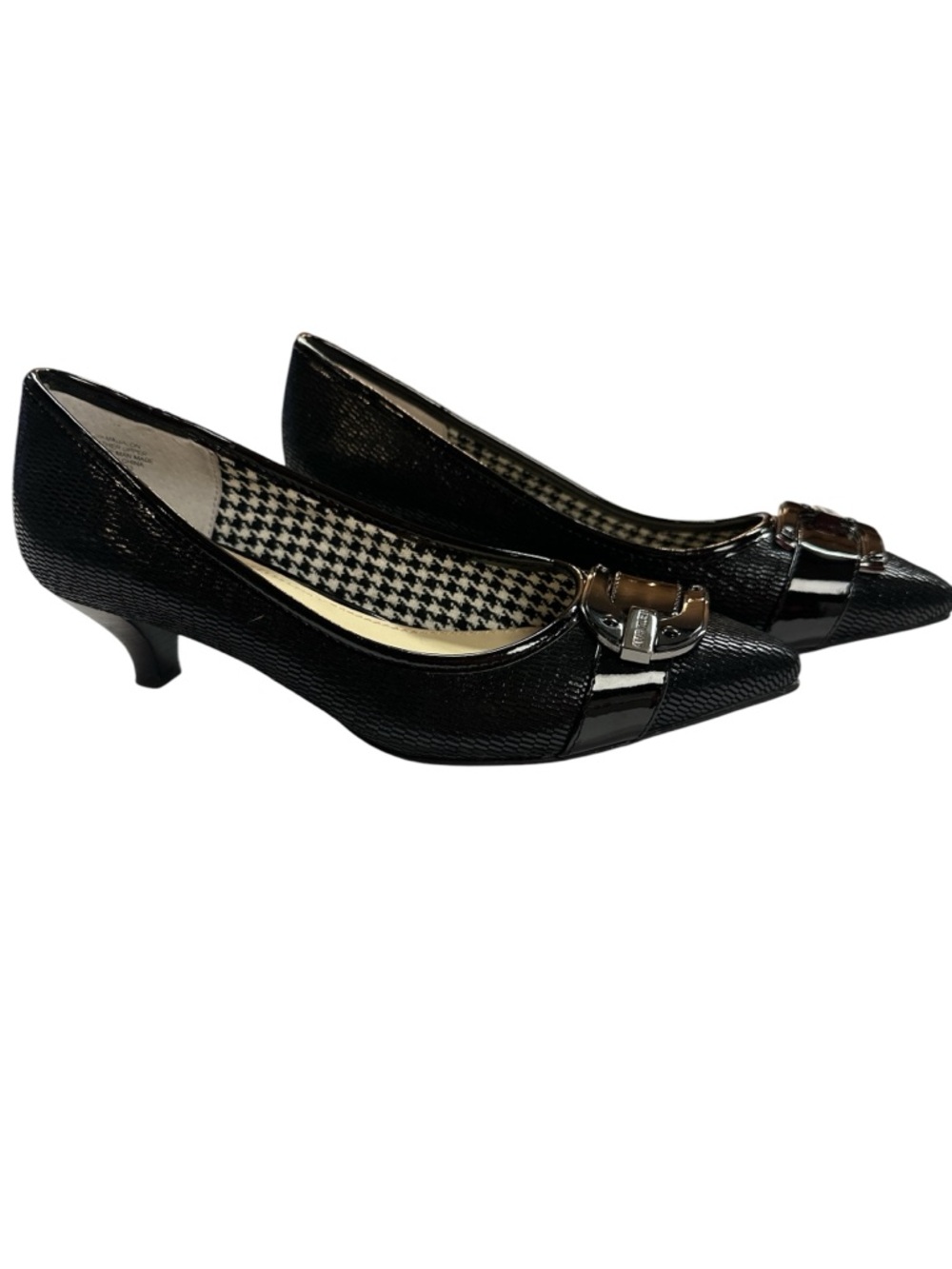 Anne Klein AKMADALON Iflex Leather Kitten Heel Pump Textured Size 6 - Picture 2 of 13